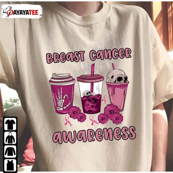 Coffee Breast Cancer Awareness Shirt Halloween Cancer Warrior - Ingenious Gifts Your Whole Family