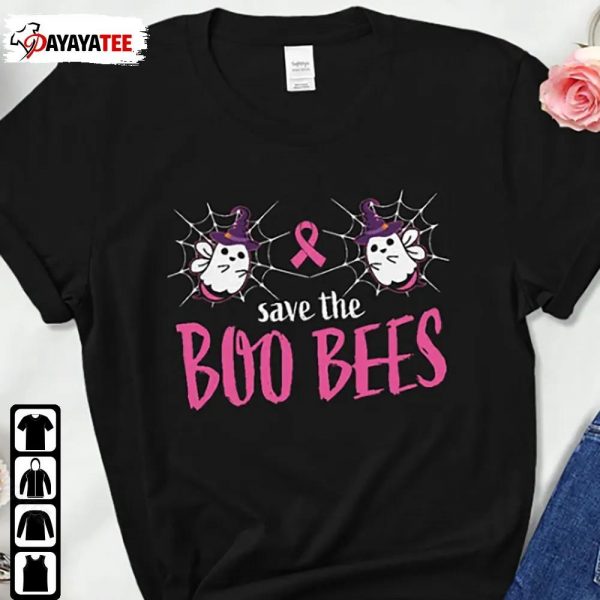 Save The Boo Bees Shirt Ribbon Breast Cancer Awareness Halloween Cancer - Ingenious Gifts Your Whole Family