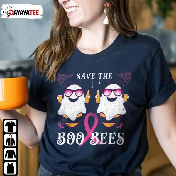 Save The Boo Bees Shirt Halloween Cancer Pink Ribbon Breast Cancer Awareness - Ingenious Gifts Your Whole Family