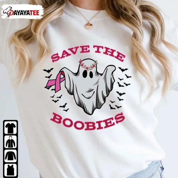 Save The Boobies Breast Cancer Sweatshirt Halloween Cancer Warrior - Ingenious Gifts Your Whole Family
