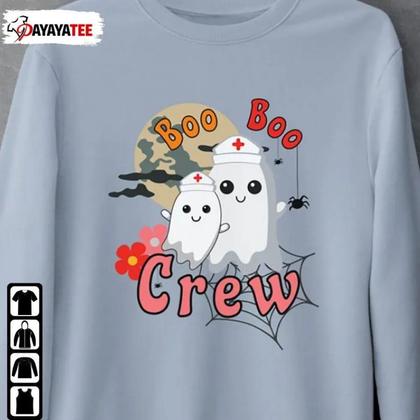 Boo Boo Crew Crna Halloween Sweatshirt Spooky Nicu Ghost Spider Web Pullover - Ingenious Gifts Your Whole Family