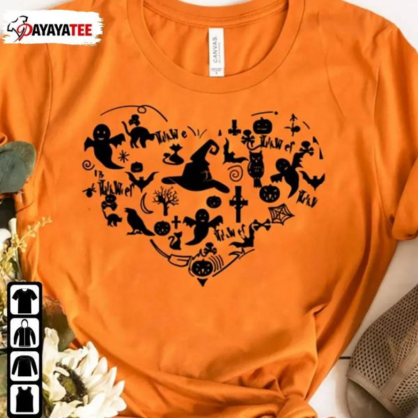 Cute Halloween Heart Doodle Shirt I Love Halloween Unisex Merch Gifts - Ingenious Gifts Your Whole Family