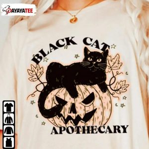 Apothecary Black Cat Pumpkin Halloween Shirt Jack O Lanter Unisex Merch Gift – Ingenious Gifts Your Whole Family stirtshirt