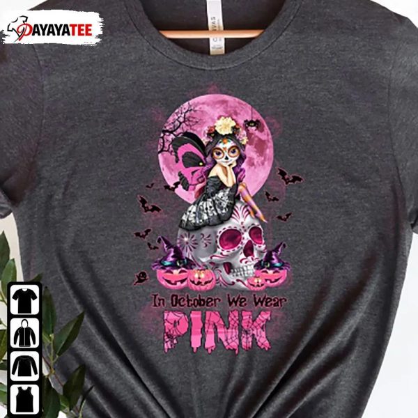 Halloween In October We Wear Pink Shirt Breast Cancer Fighter Pink Pumpkin - Ingenious Gifts Your Whole Family