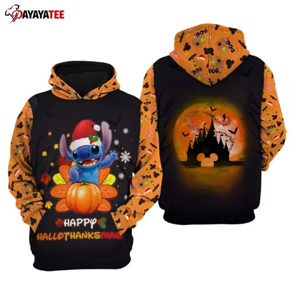 Stitch Hallothankmas Disney 3D Hoodie Pumpkin Gift - Ingenious Gifts Your Whole Family