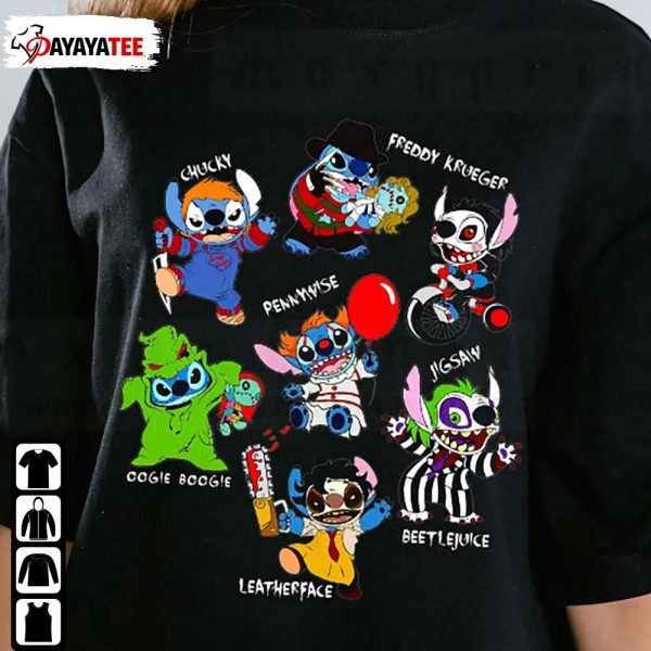 Stitch Horror Hallowwen Shirt Disneyland Halloween 2022 Horror Film Characters - Ingenious Gifts Your Whole Family