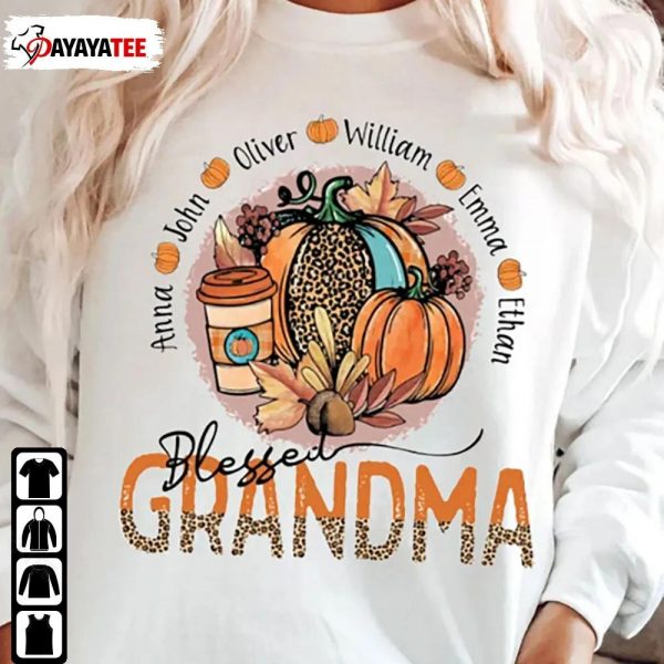 Personalized Blessed Sweatshirt Autumn Coffee Leopard Pumpkin - Ingenious Gifts Your Whole Family
