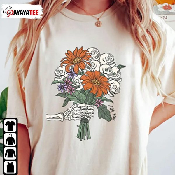 Skull Flower Retro For You Shirt Skull Pumpkin Halloween Party - Ingenious Gifts Your Whole Family