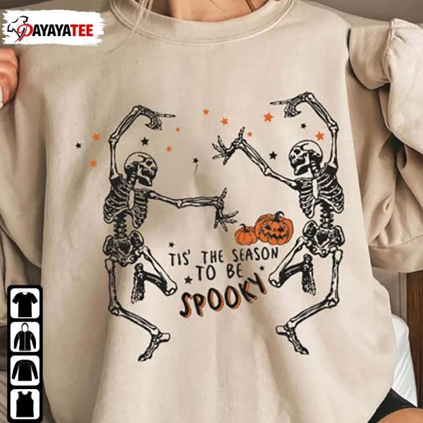 Tis The Season To Be Spooky Vibes Shirt Retro Halloween Sweatshirt - Ingenious Gifts Your Whole Family