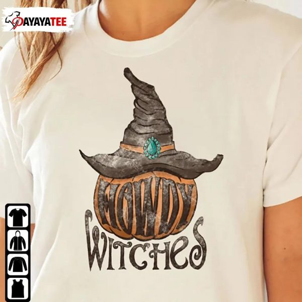 Howdy Witches Pumpkin Shirt Western Fall Autumn Halloween Hoodie - Ingenious Gifts Your Whole Family