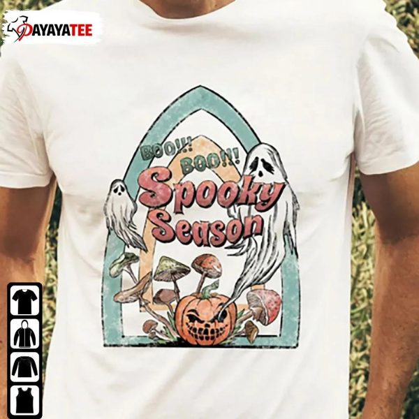 Retro Spooky Season Ghost Halloween Shirt Hoodie Sweatshirt - Ingenious Gifts Your Whole Family