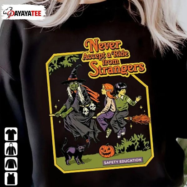 Vintage Never Accept The Ride From Stranger Halloween Sweatshirt - Ingenious Gifts Your Whole Family