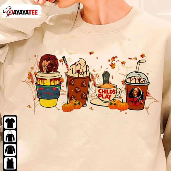 Horror Fall Coffee Shirt Halloween Chucky Sweatshirt Gifts - Ingenious Gifts Your Whole Family