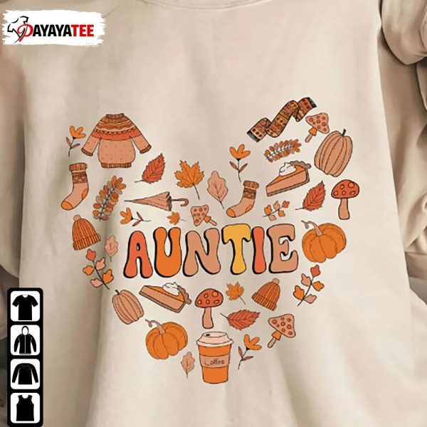 Cute Fall Sweatshirt Auntie Sweater Autumn Pumpkin Leaves - Ingenious Gifts Your Whole Family