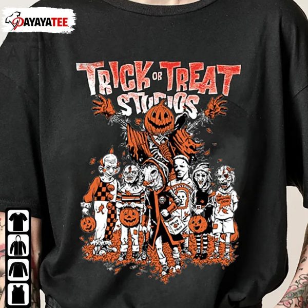 Trick Or Treat Shirt Halloween Horror Characters Movies Pumpkin - Ingenious Gifts Your Whole Family