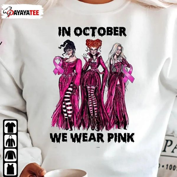 Halloween Hocus Pocus Sweatshirt Sanderson Sisters Breast Cancer Awareness - Ingenious Gifts Your Whole Family
