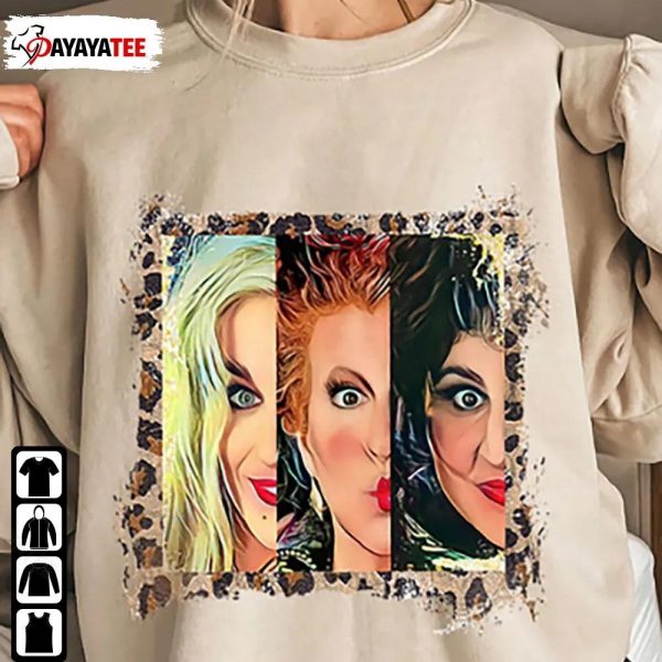 Leopard Hocus Pocus Halloween Sweatshirt Sanderson Sisters Witches - Ingenious Gifts Your Whole Family