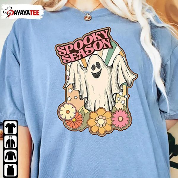Retro Spooky Season Shirt Cute Ghost Halloween Sweatshirt - Ingenious Gifts Your Whole Family