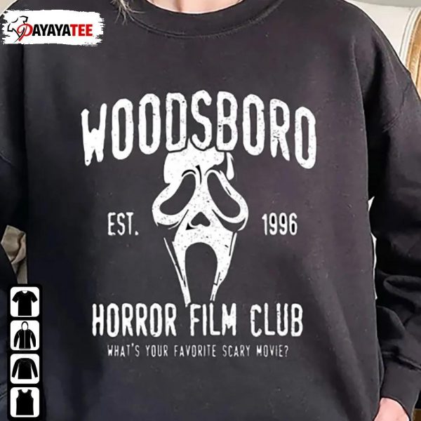 Scream Woodsboro Horror Film Club Sweatshirt Ghostface Scream Movie - Ingenious Gifts Your Whole Family