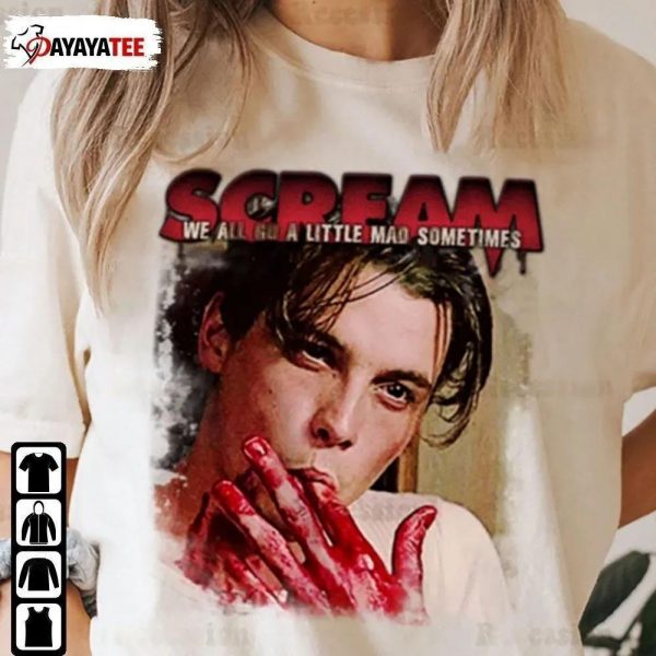 Scream Movie Ghostface Shirt Billy Loomis We All Go A Little Mad Sometimes Hoodie - Ingenious Gifts Your Whole Family