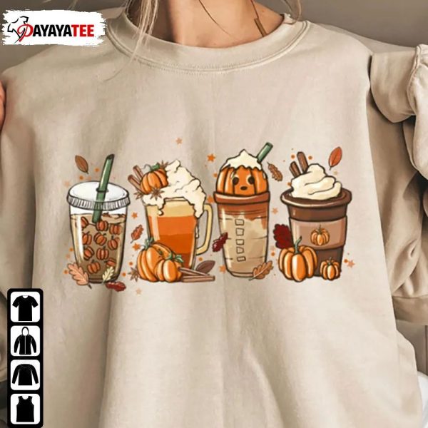 Drinking Coffee Shirt Fall Coffee Halloween Pumpkin Latte Drink Cup - Ingenious Gifts Your Whole Family