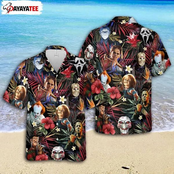 Horror Movie Characters Hawaiian Shirt Michael Myers Jason Voorhees Freddy Krueger - Ingenious Gifts Your Whole Family
