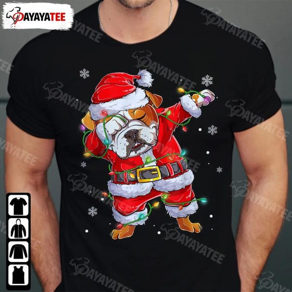 Christmas Dabbing Santa English Bulldog Shirt Funny Outfit To Xmas Party - Ingenious Gifts Your Whole Family
