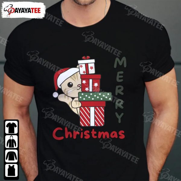 Yhe Cat Merry Christmas With Presents Shirt Funny Winter Animals Cats Christmas - Ingenious Gifts Your Whole Family