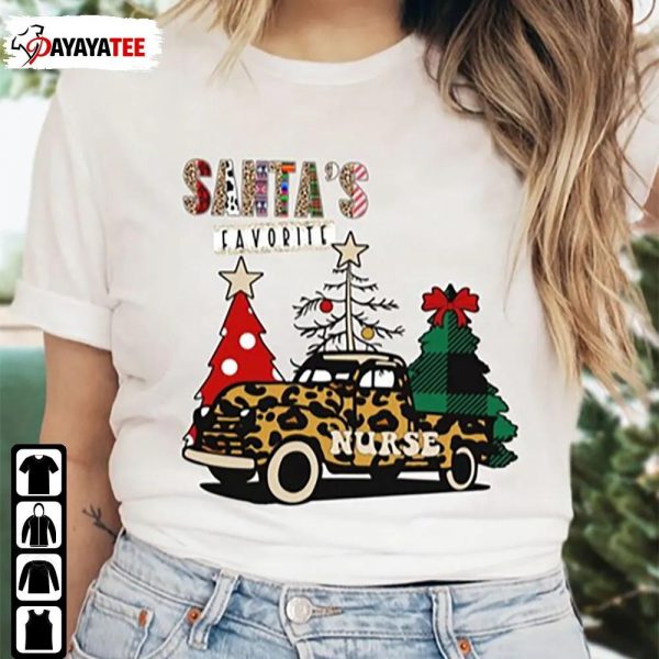Santas Favorite Nurse Christmas Nursing School Shirt Gift Ideas For Nurse - Ingenious Gifts Your Whole Family
