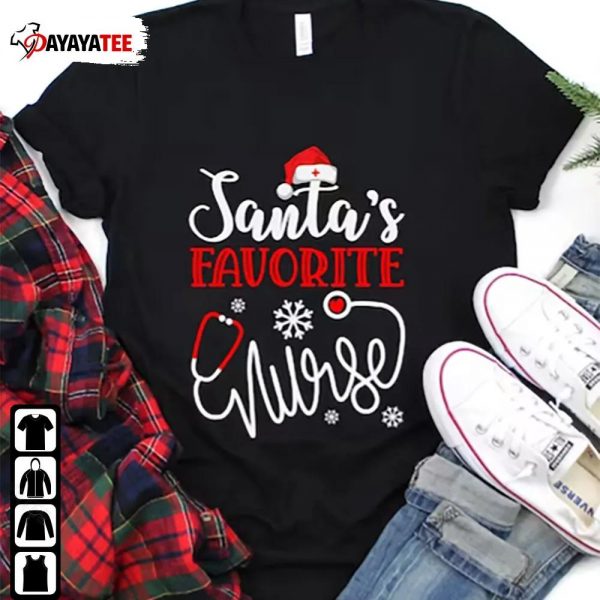 Santas Favorite Rn Nurse Christmas Shirt Gift Ideas For Nurse - Ingenious Gifts Your Whole Family