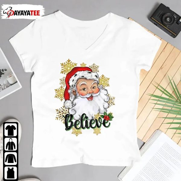 Santa Clause Believe Christmas Leopard Shirt Christmas Gift - Ingenious Gifts Your Whole Family