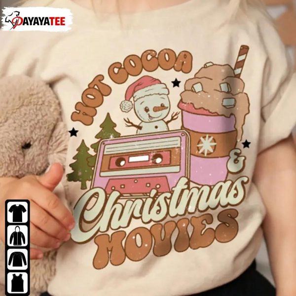 Groovy Hot Cocoa And Christmas Movies Shirt Snowman Coffee Cassette Tape - Ingenious Gifts Your Whole Family