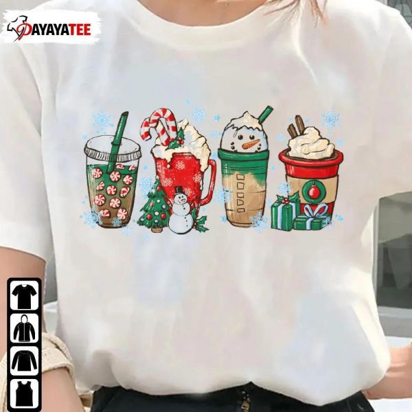 Christmas Coffee Shirt Peppermint Iced Latte Snowmen Sweets Snow Warm Cozy Winter - Ingenious Gifts Your Whole Family