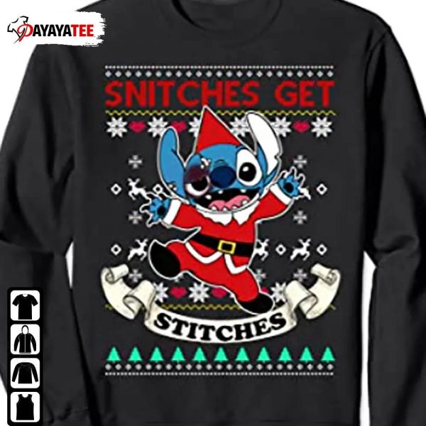 Snitches Get Stitches Shirt Santa Elf Stitch Ugly Xmas Sweater - Ingenious Gifts Your Whole Family