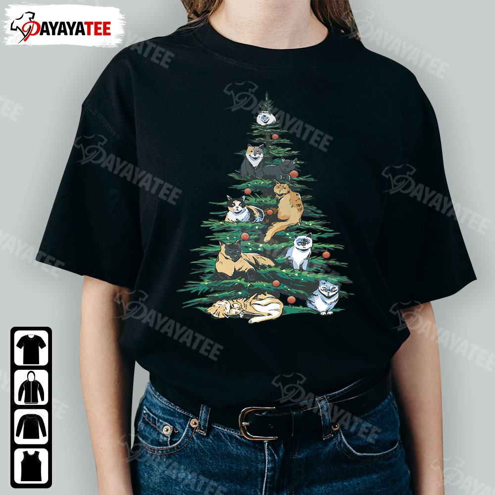 Cats Christmas Shirt Cats Meow Christmas Tree - Ingenious Gifts Your Whole Family