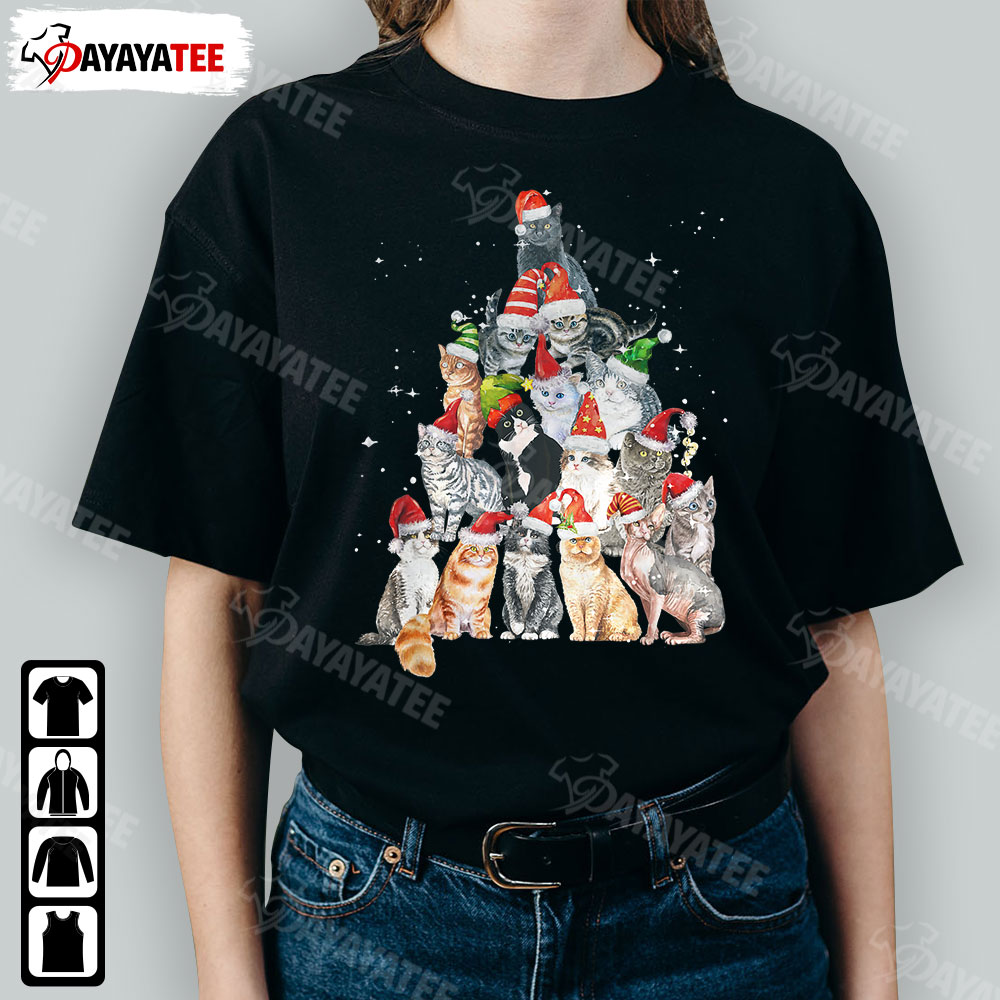 Cats Christmas Shirt Cats Xmas Meow Christmas Tree - Ingenious Gifts Your Whole Family