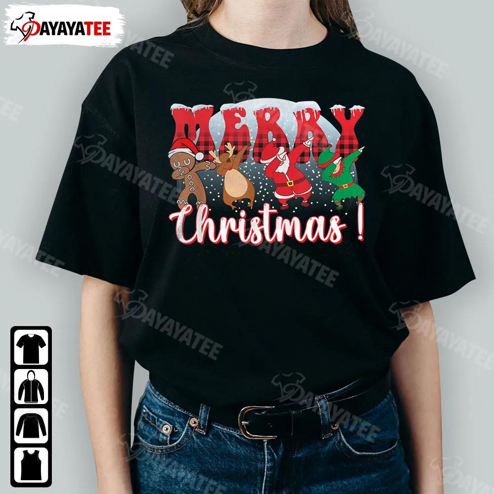 Merry Christmas Dabbing Santa Shirt Funny A Dabbing Santa Gingerbread Man And Reindeer - Ingenious Gifts Your Whole Family