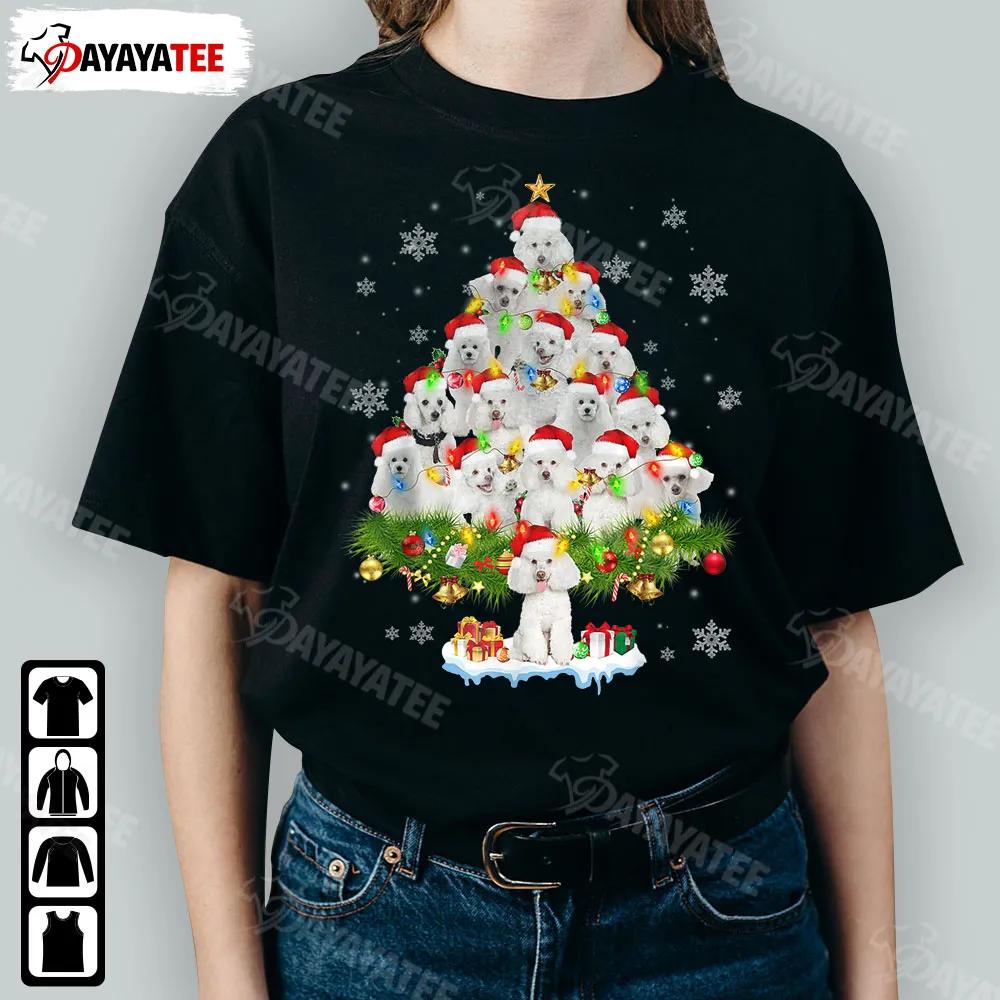 Santa Poodle Christmas Tree Light Shirt Funny Santa Hat Outfit For Xmas Parties - Ingenious Gifts Your Whole Family