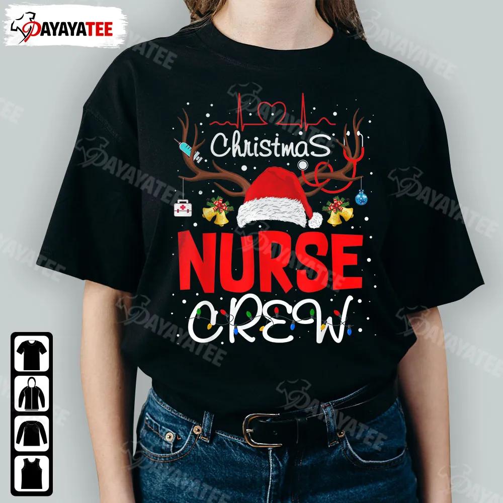 Christmas Nurse Crew Shirt Hat Santa Reindeer Light Medical Supplies Outfit For Xmas Party - Ingenious Gifts Your Whole Family