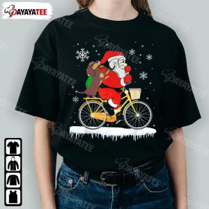 Christmas Dog Lover Shirt Santa Carrying Dachshund Dog On Bicycle - Ingenious Gifts Your Whole Family