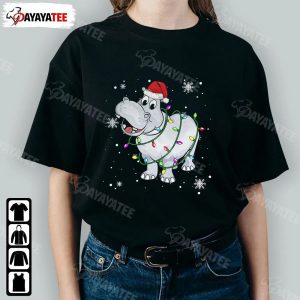 Hippo Christmas Lights Led Shirt Funny Santa Hat Christmas Lover Outfit For Xmas Parties - Ingenious Gifts Your Whole Family