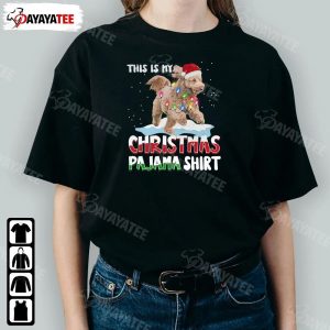 This Is My Christmas Pajama Shirt Cute Poodle Christmas Lights Santa Hat - Ingenious Gifts Your Whole Family