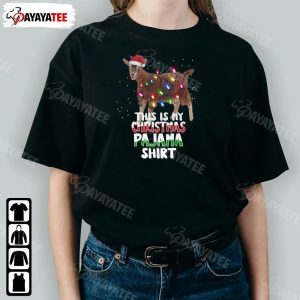 This Is My Christmas Pajama Shirt Goat Christmas Lights Santa Hat - Ingenious Gifts Your Whole Family