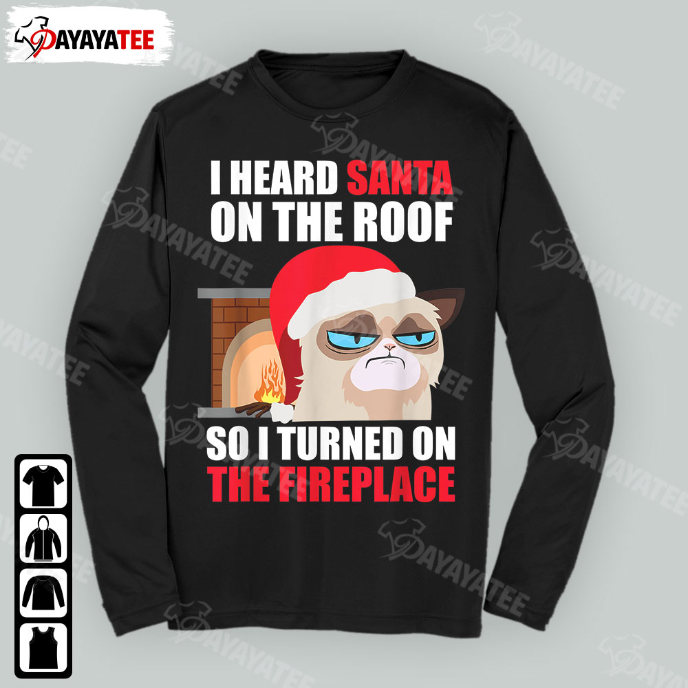 Annoyed Cats Christmas Shirt Grumpy Cat Hates Santa - Ingenious Gifts Your Whole Family