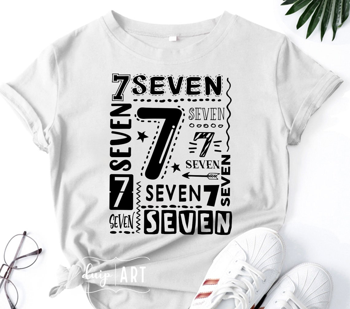 7th Birthday, I am 7, Seven Collage Shirt