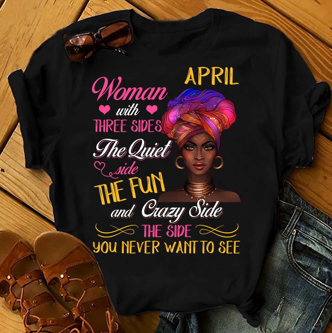 April Woman With Three Sides Shirts Women