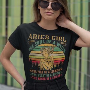 Aries Girl the soul of a witch mouth of a sailor Tshirt