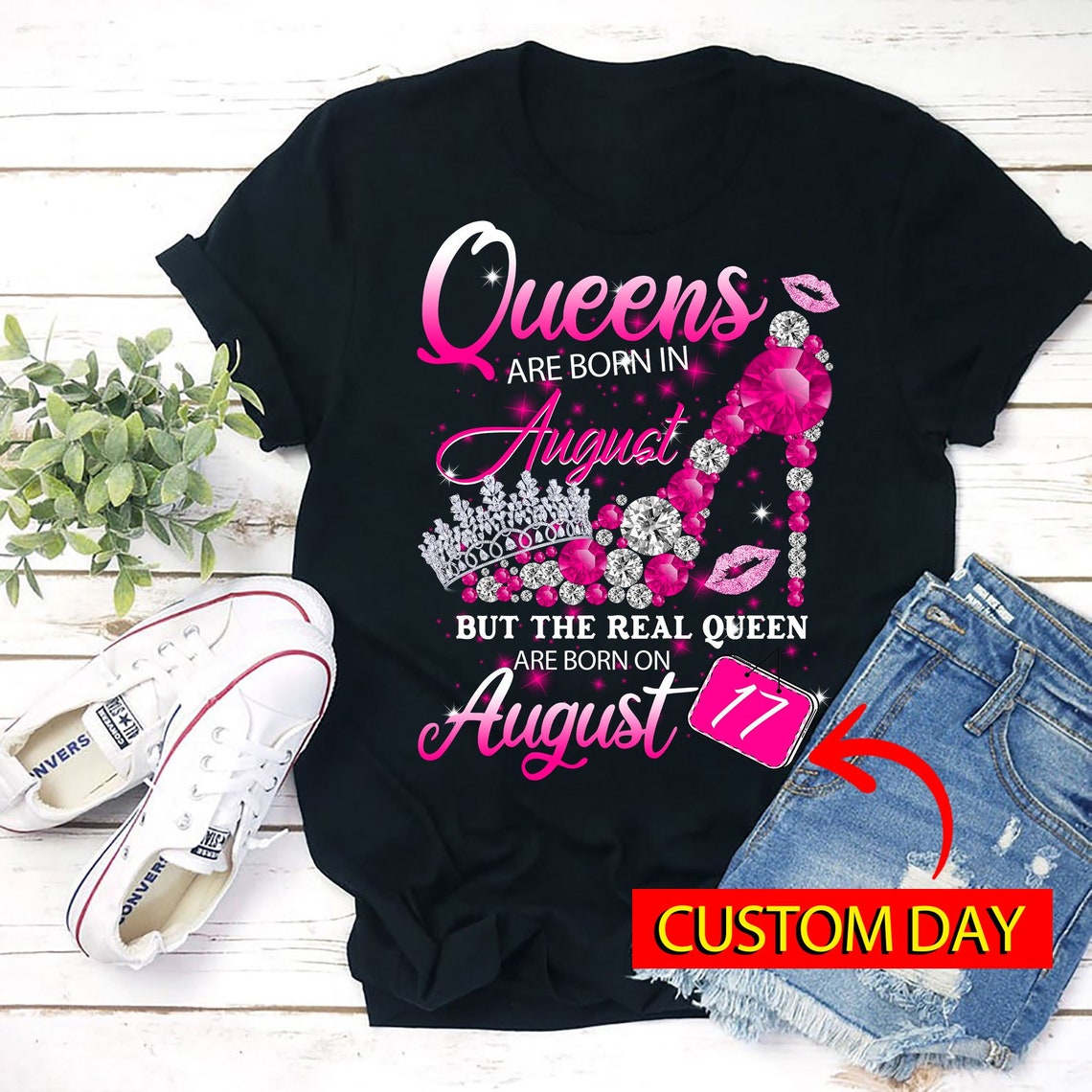 Birthday Queen Shirts, Personalized August Shirt