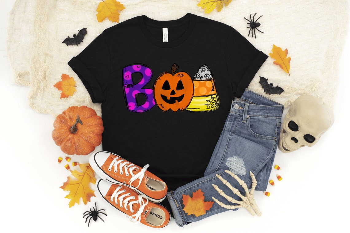 Boo Doodle Letters shirt, Halloween Party, Halloween T-shirt, Hocus Pocus Shirt, Halloween Funny Tee, Halloween Shirt, Halloween Kids