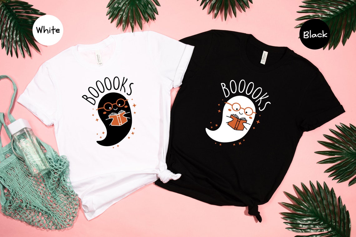 Booooks Shirt, Ghost Books, Halloween Teacher T-Shirt, Halloween Reading Shirt, Librarian Shirt, Bookworm Gift,Halloween Party Teacher Shirt